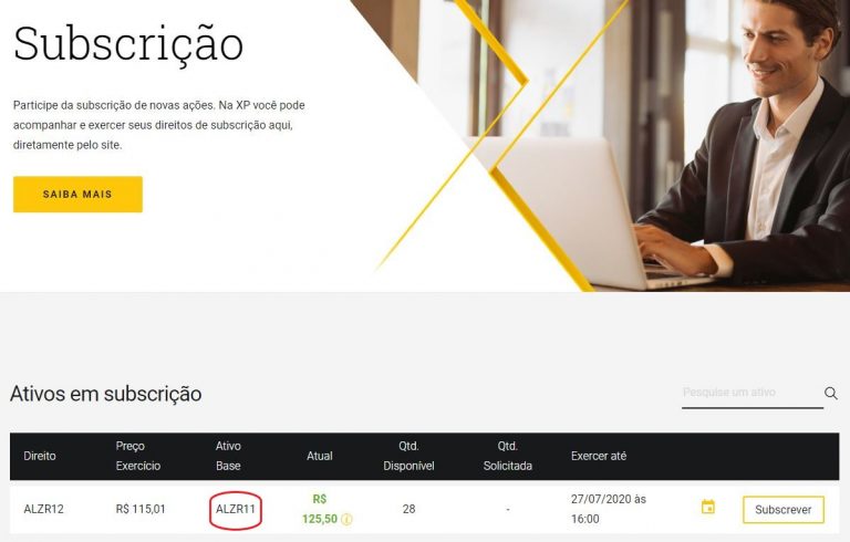 subscrição fundos imobiliários