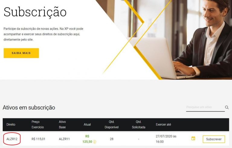 subscrição fundos imobiliários